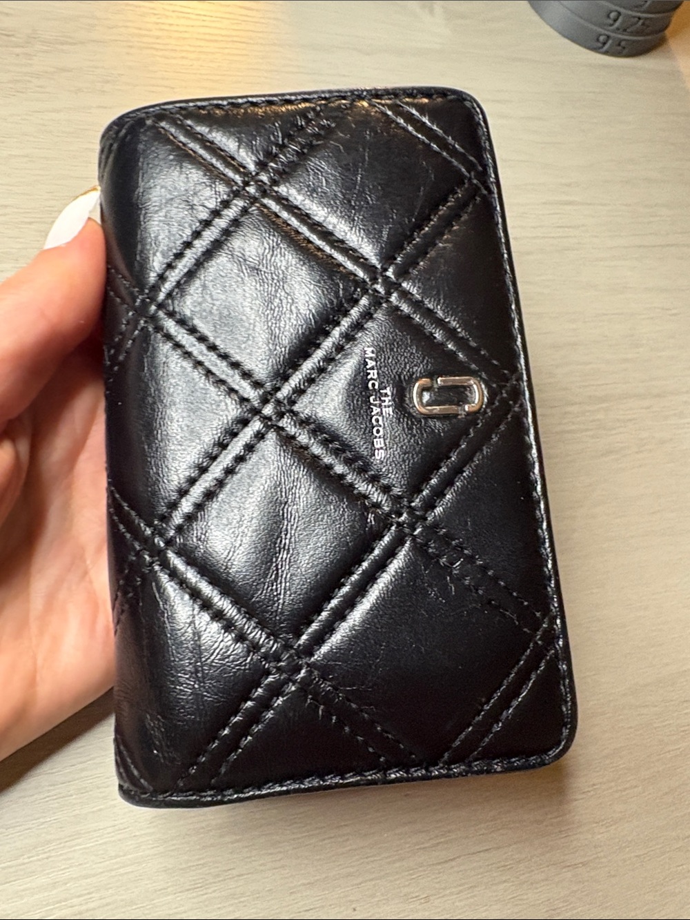 Marc Jacobs‎ Black Quilted Leather Zip-Around Wallet